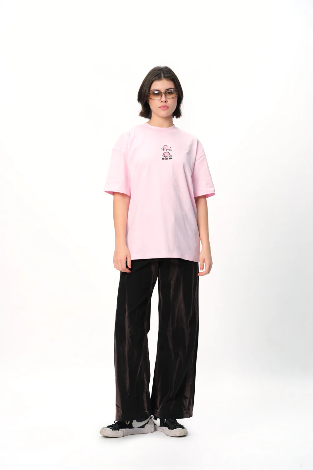 Sheep Me Embroidered Premium Oversized T-shirt - Image 3
