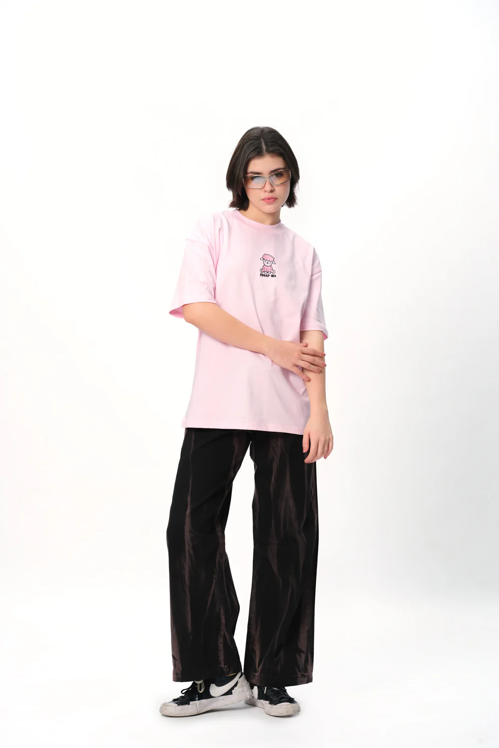 Sheep Me Embroidered Premium Oversized T-shirt - Image 4