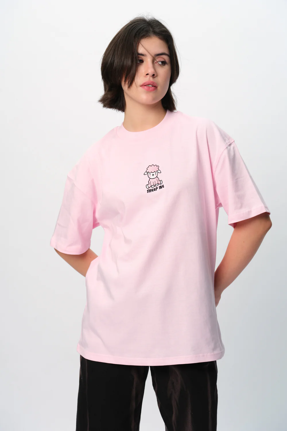 Sheep Me Embroidered Premium Oversized T-shirt - Image 9