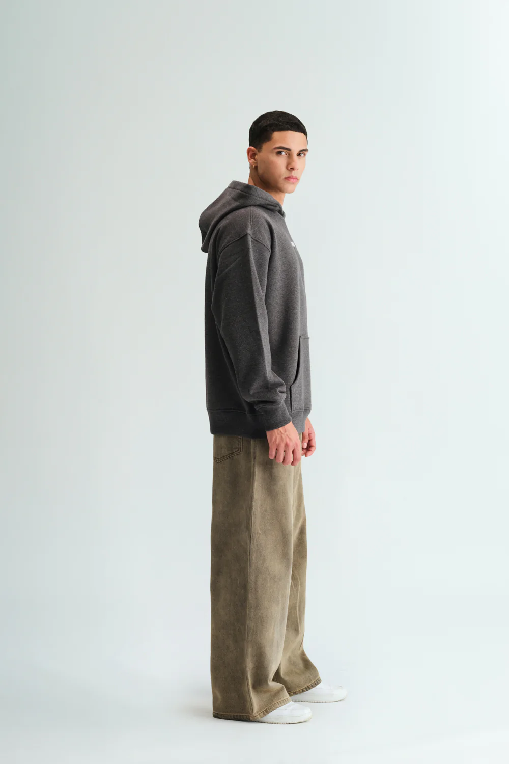 Signature Dark Grey Melange Hoodie - Image 11