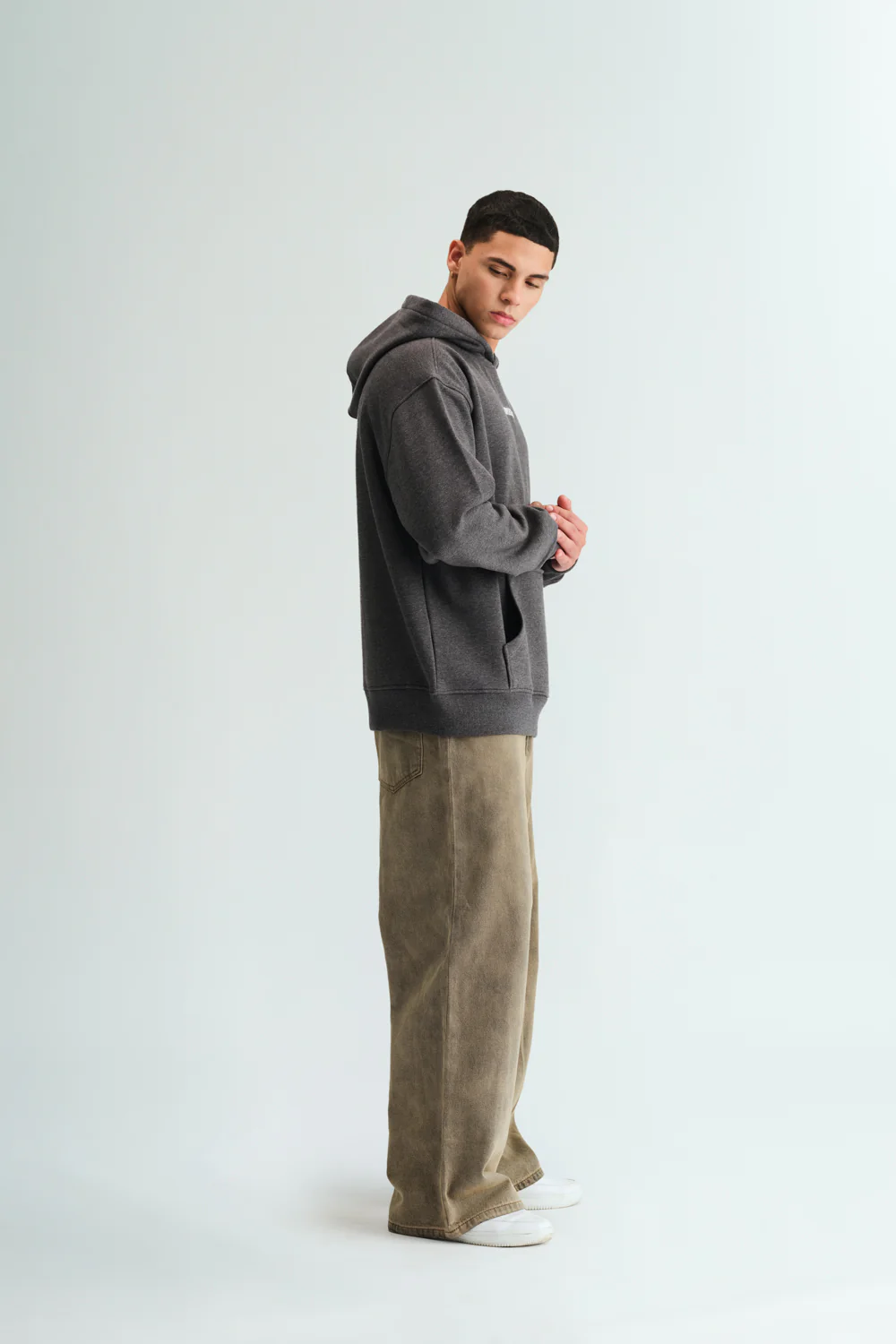 Signature Dark Grey Melange Hoodie - Image 12