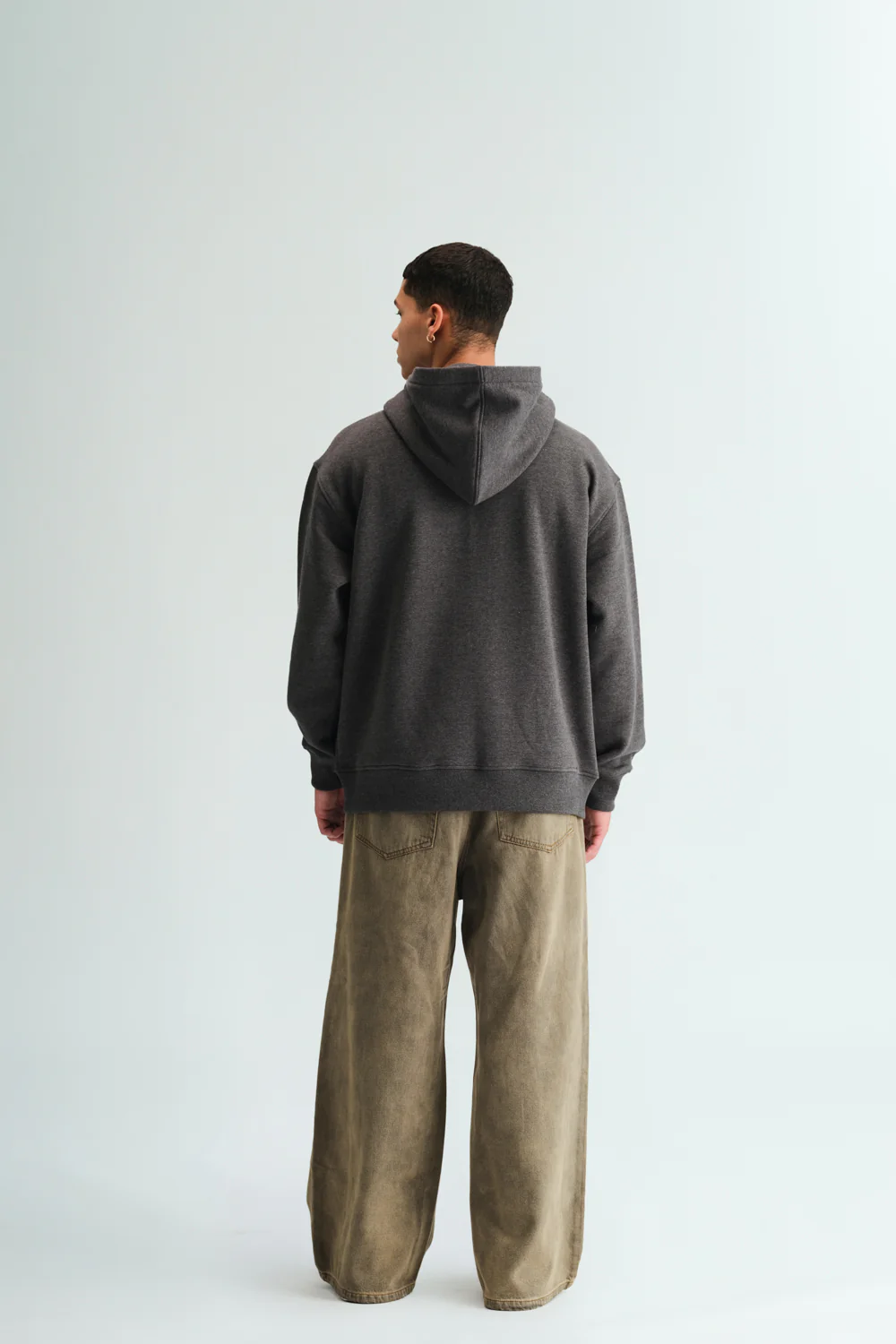 Signature Dark Grey Melange Hoodie - Image 14