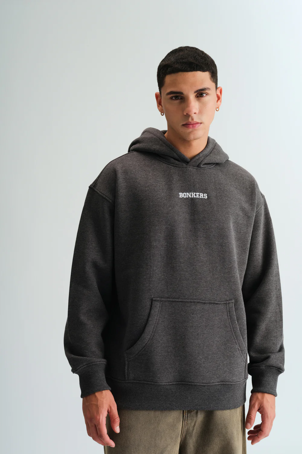 Signature Dark Grey Melange Hoodie - Image 2