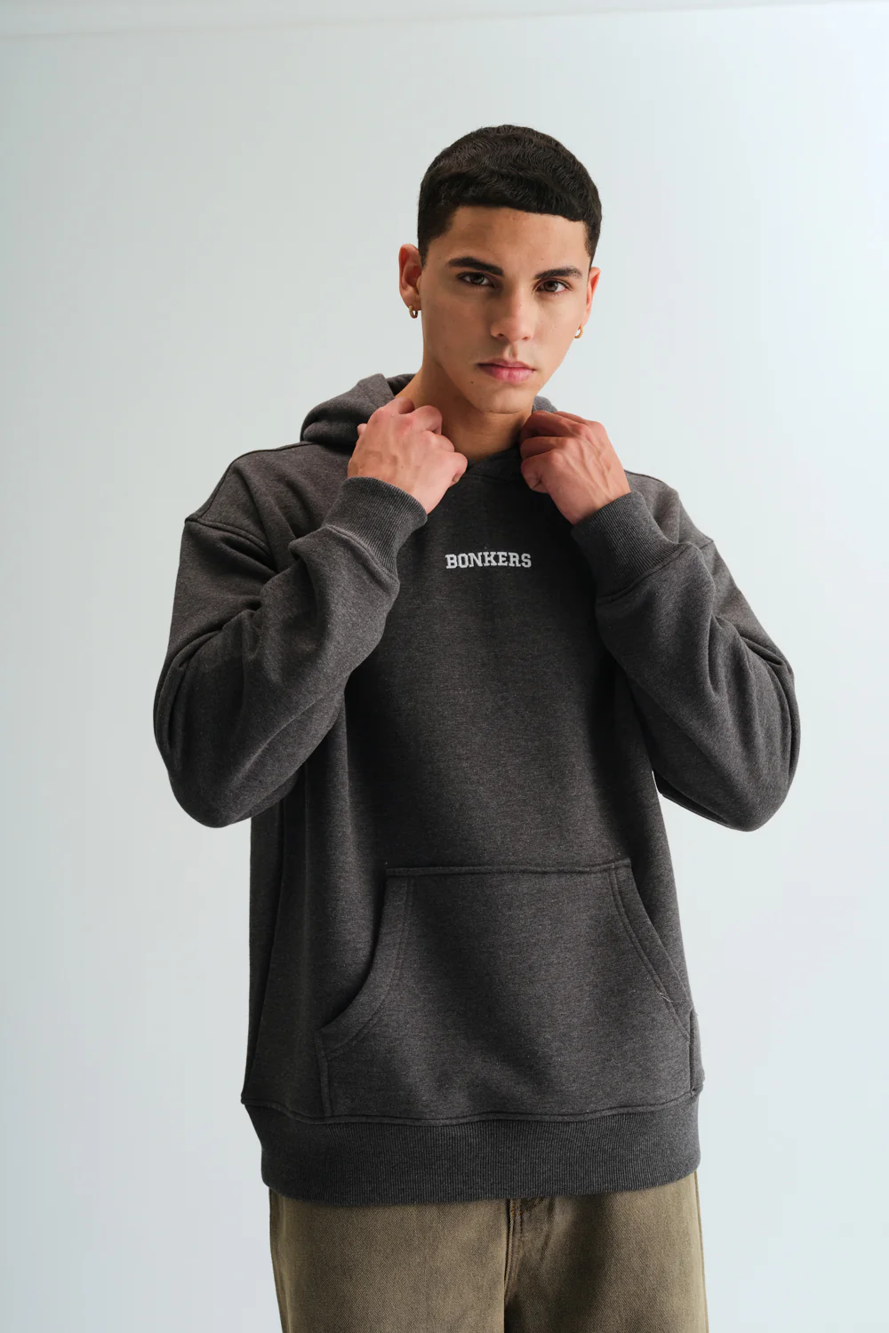 Signature Dark Grey Melange Hoodie - Image 3
