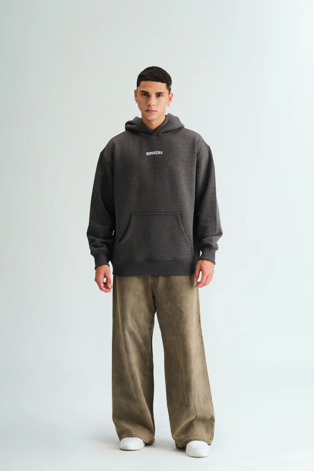 Signature Dark Grey Melange Hoodie - Image 4