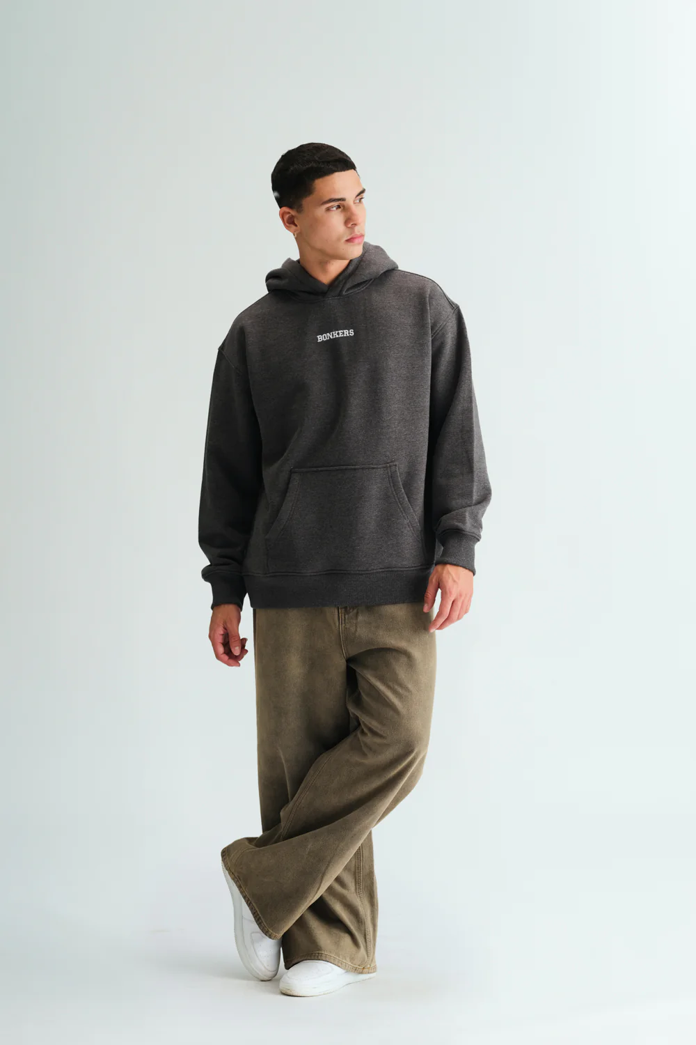 Signature Dark Grey Melange Hoodie - Image 5