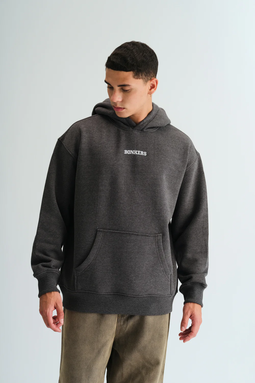Signature Dark Grey Melange Hoodie - Image 7