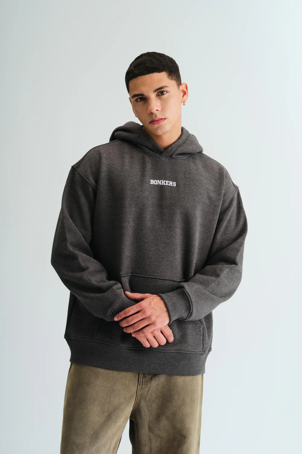 Signature Dark Grey Melange Hoodie - Image 8