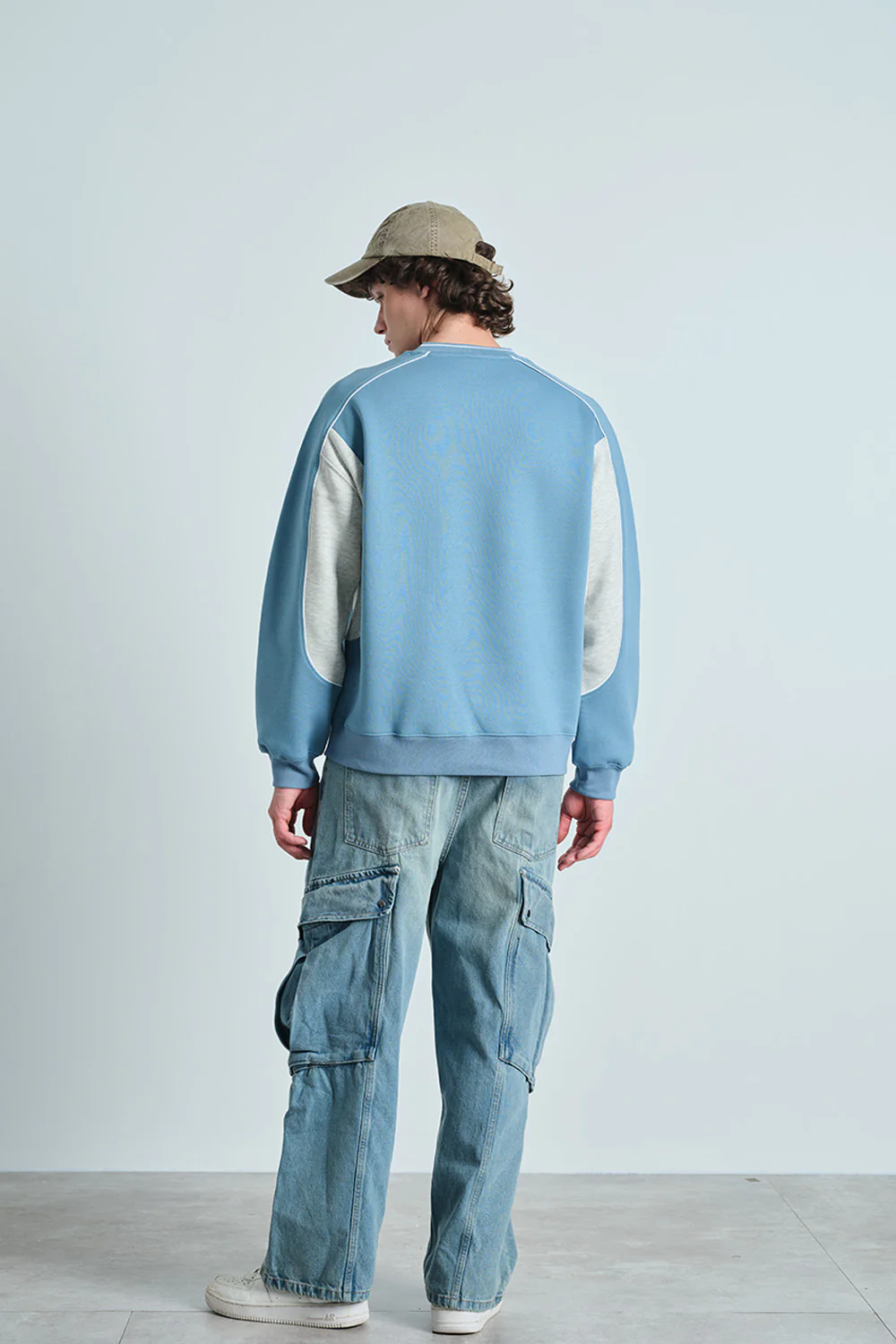 Silver Blue 07 Varsity V-Neck Sweatshirt - Image 6