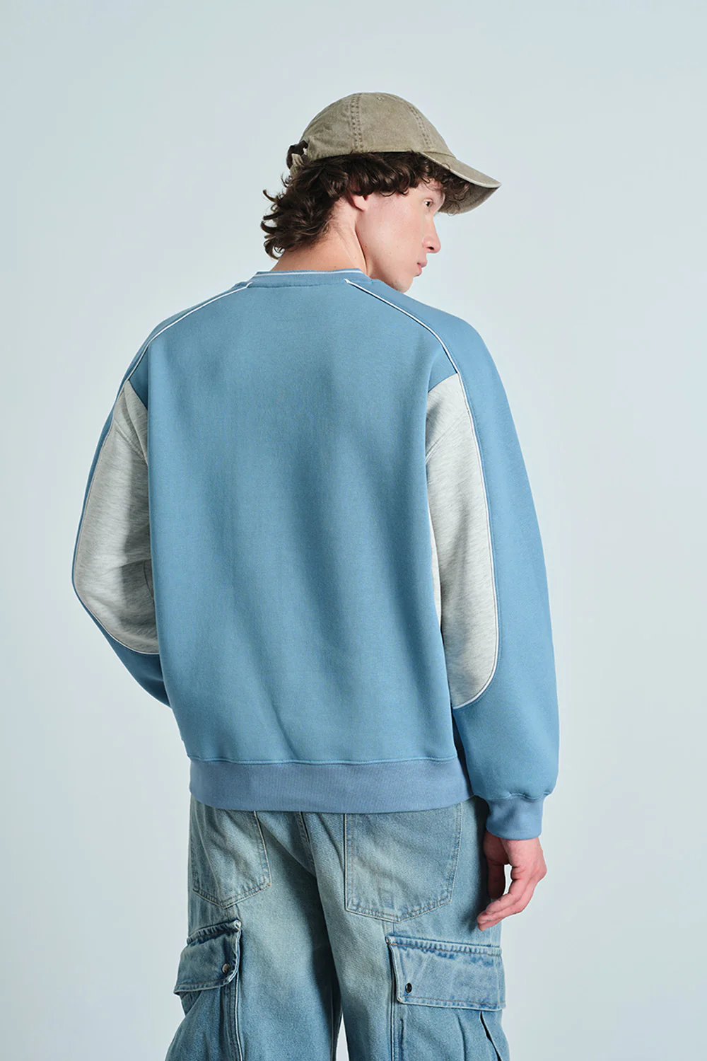 Silver Blue 07 Varsity V-Neck Sweatshirt - Image 7