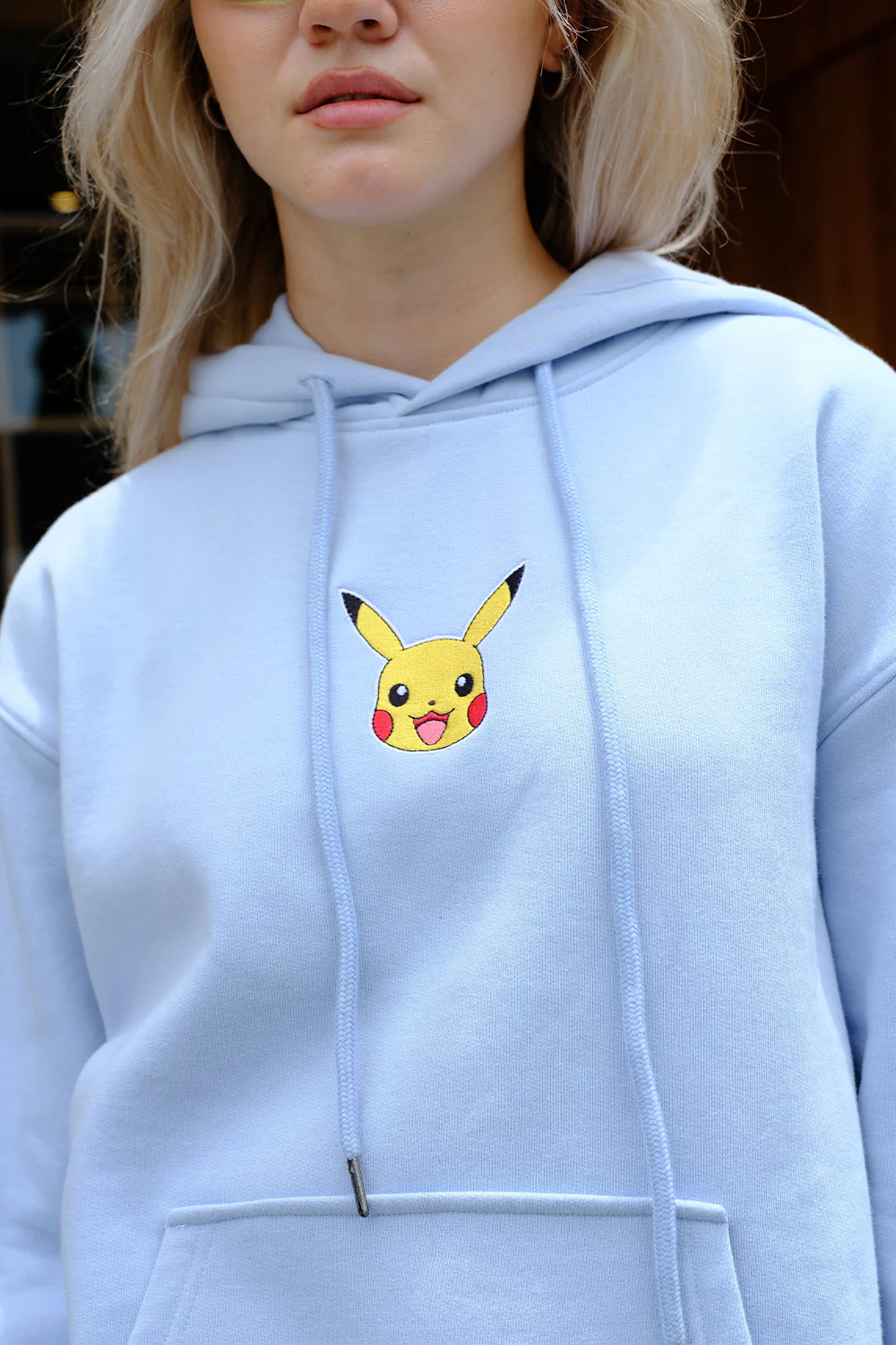 Sky Blue Embroidered Pokémon Hoodie - Image 2