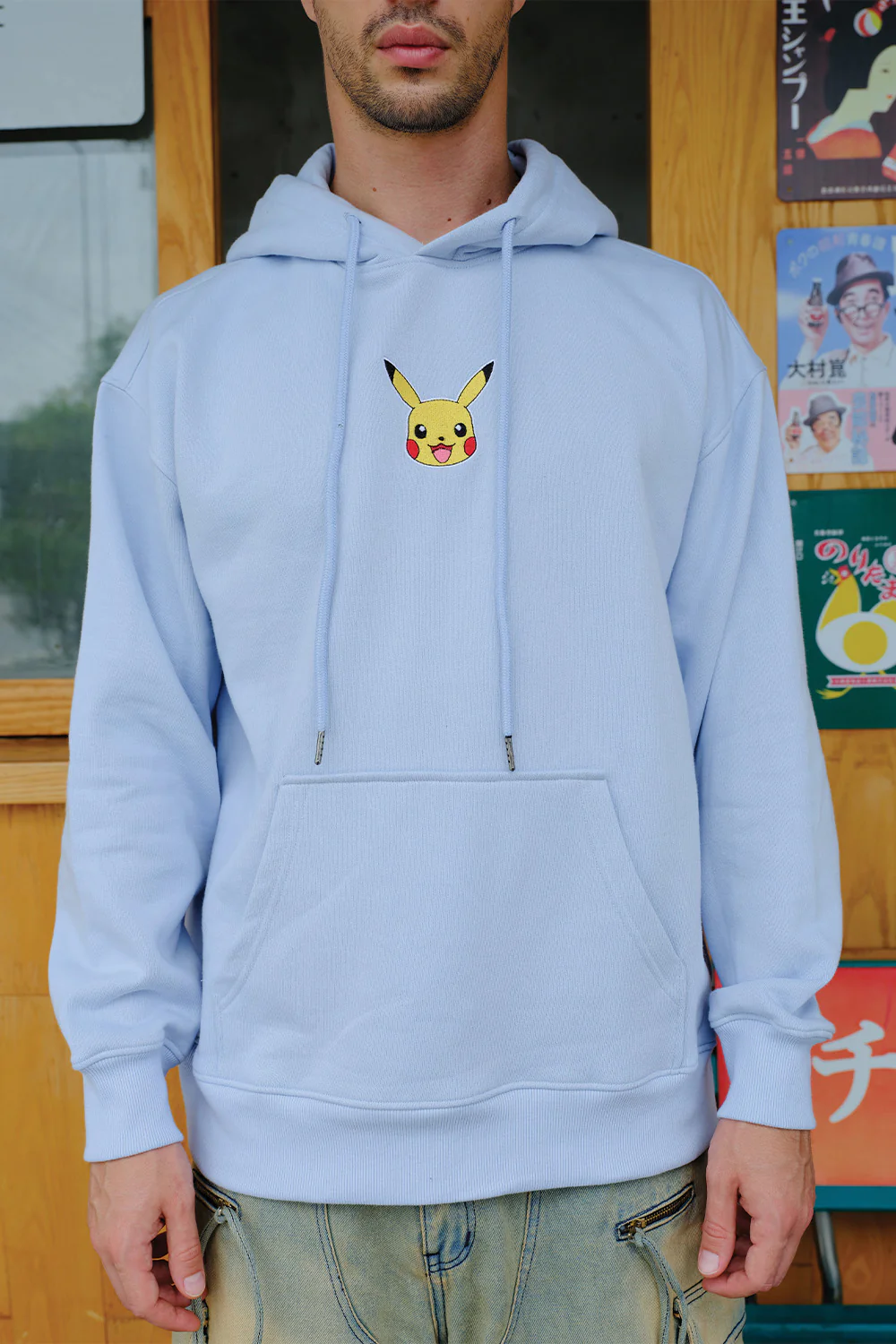 Sky Blue Embroidered Pokémon Hoodie - Image 2