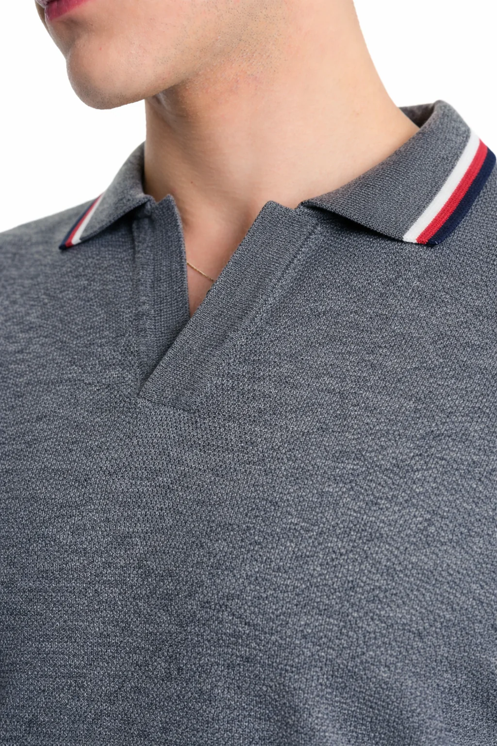 Slate Grey Knit Polo - Image 2