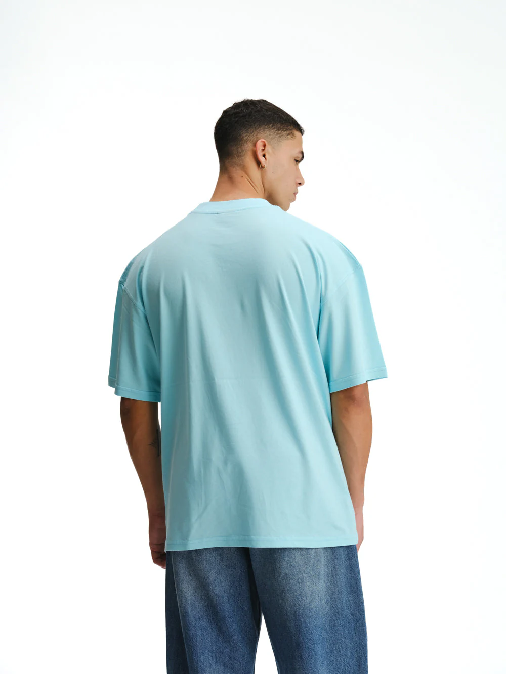Solid Aqua Soft Jersey Oversized T-shirt - Image 6