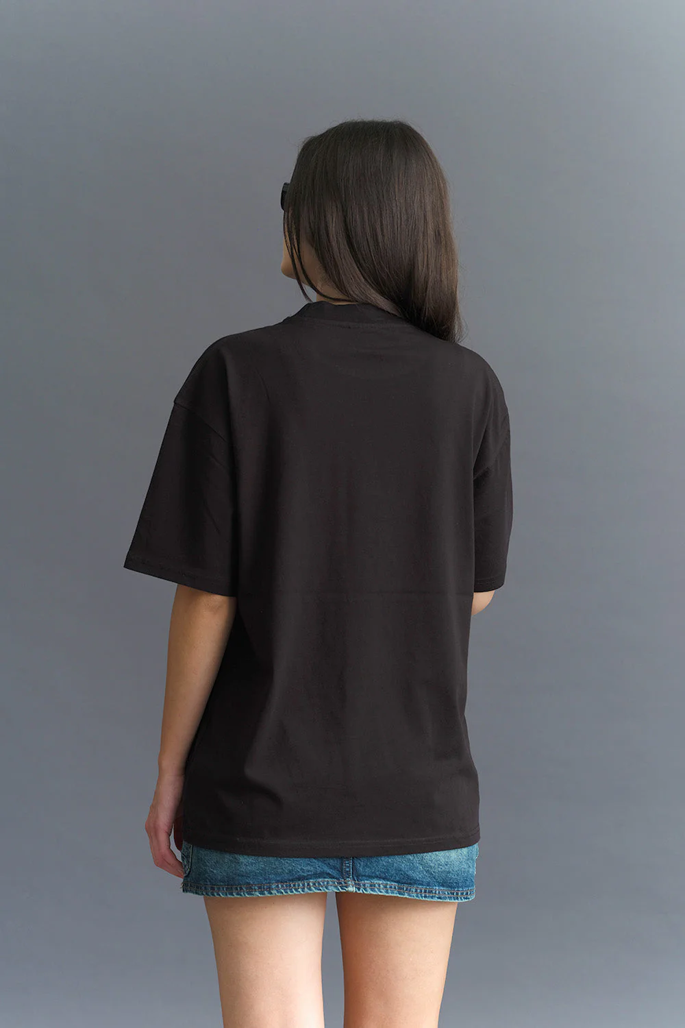 Solid Black Soft Jersey Oversized T-shirt - Image 11