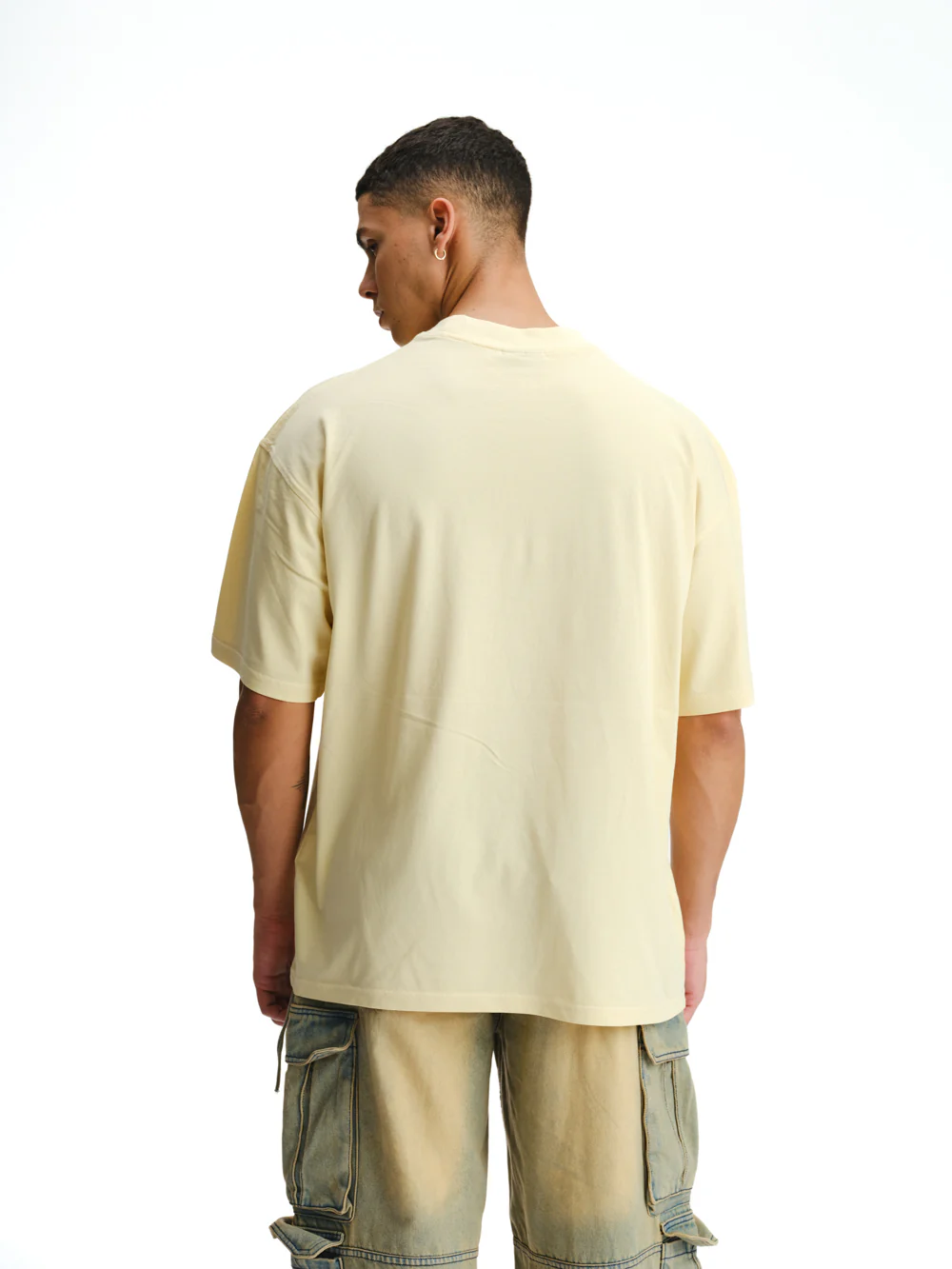 Solid Pastel Yellow Soft Jersey Oversized T-shirt - Image 7