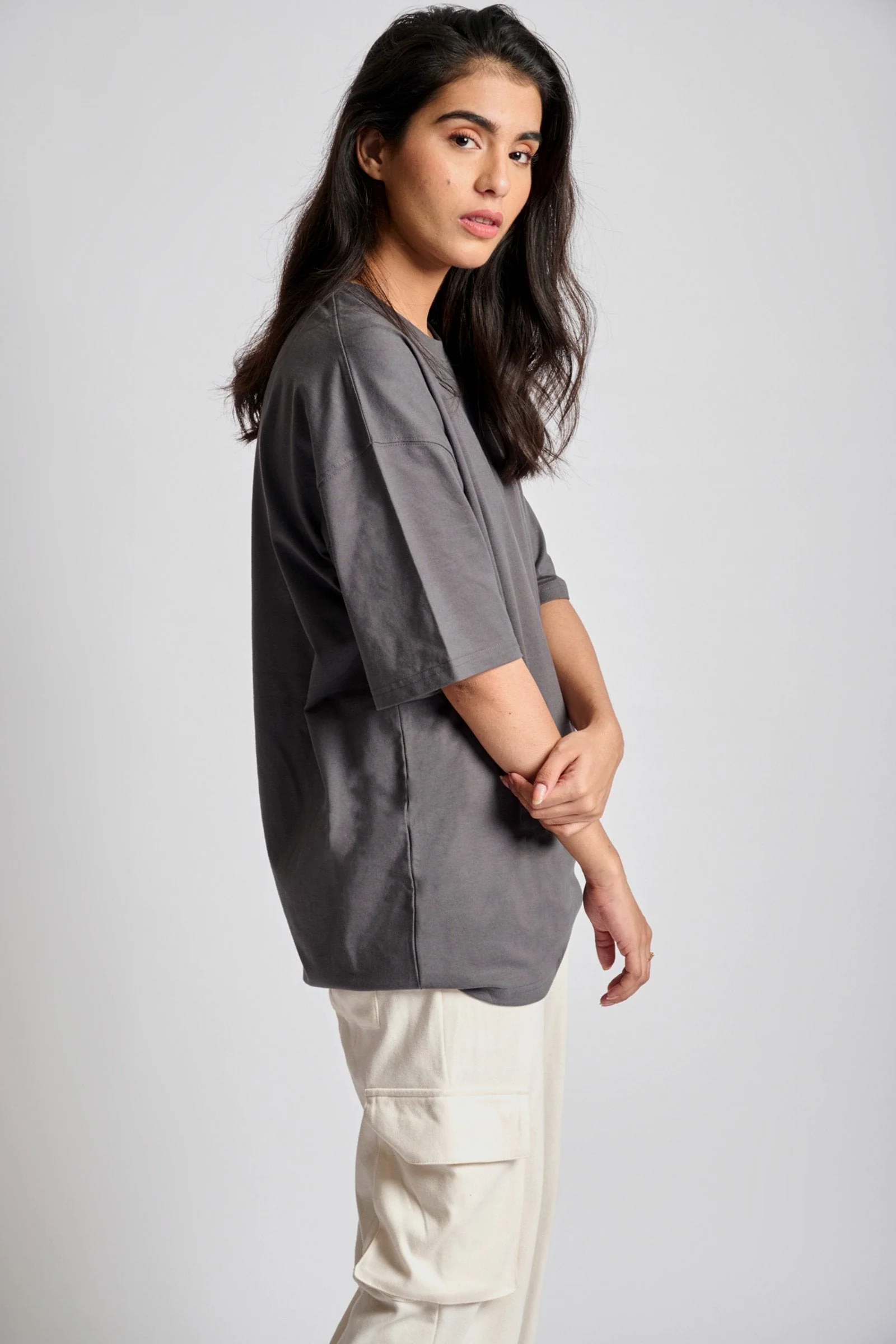 Space Grey Heavyweight Oversized T-shirt - Image 5
