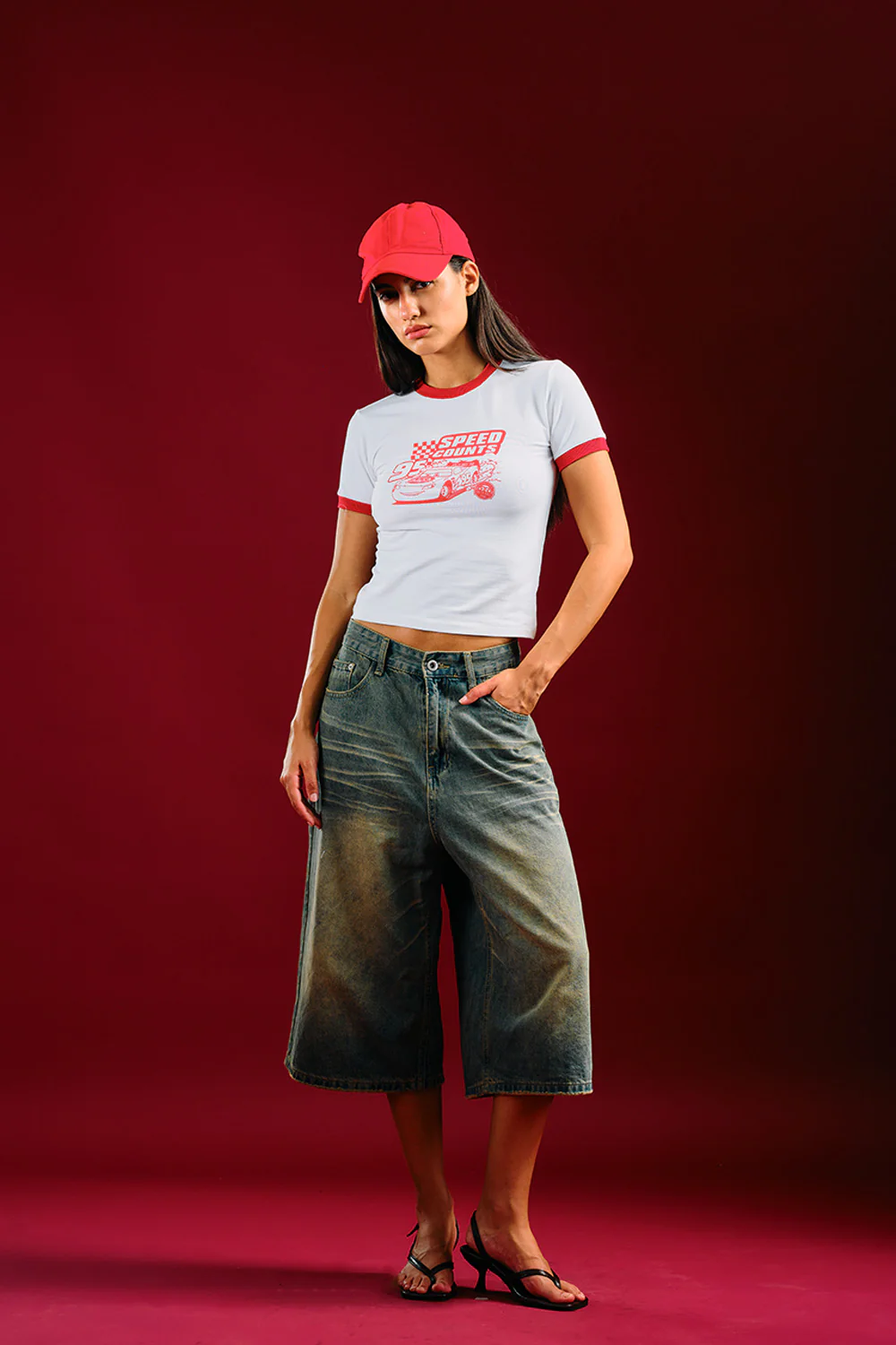 Speed Count Red Baby Tee - Image 2
