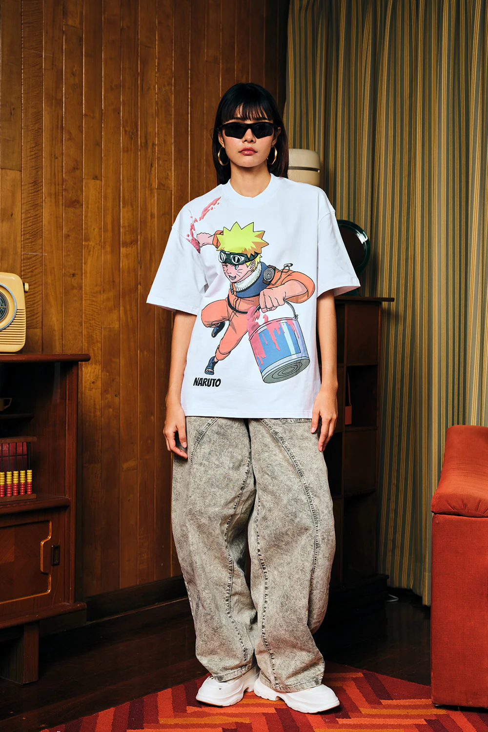 Spray Of Fire Oversized T-shirt - Image 3
