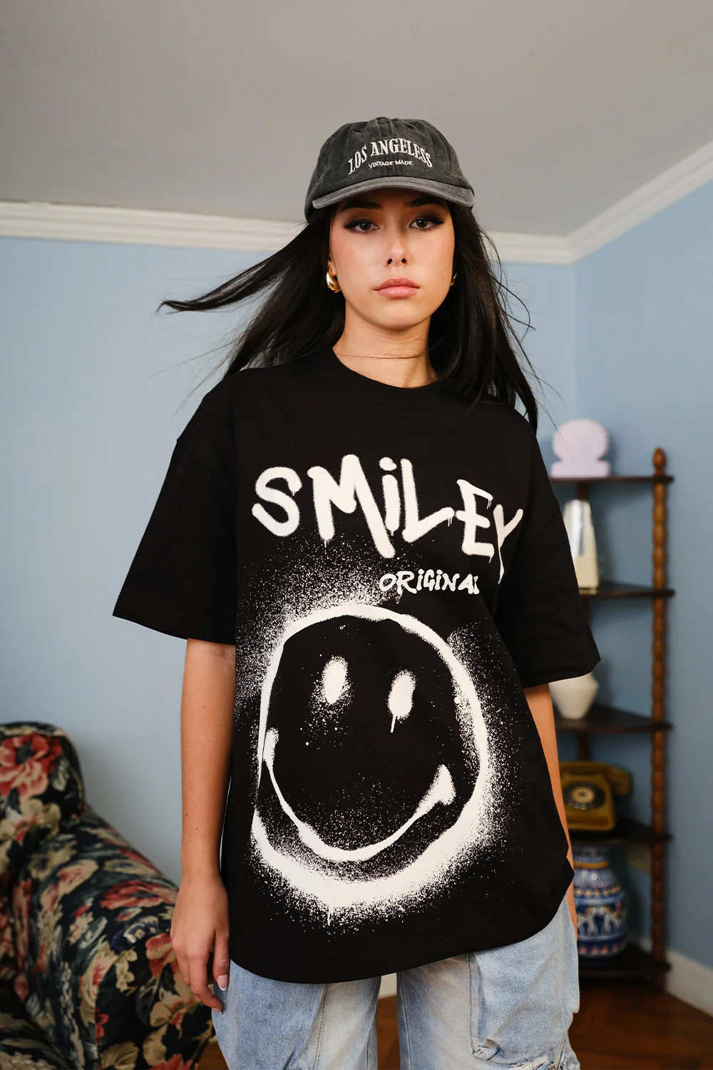 Spray Paint Smiley Oversized T-shirt - Image 10