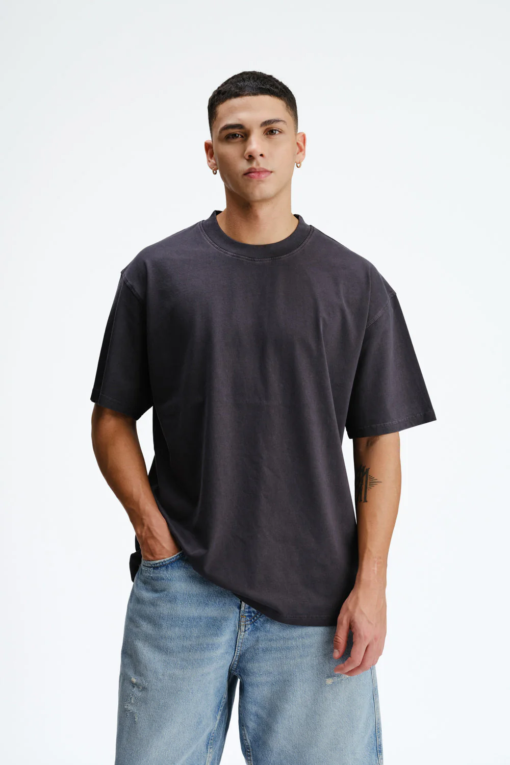 Stone Grey Heavyweight Faded T-shirt - Image 3