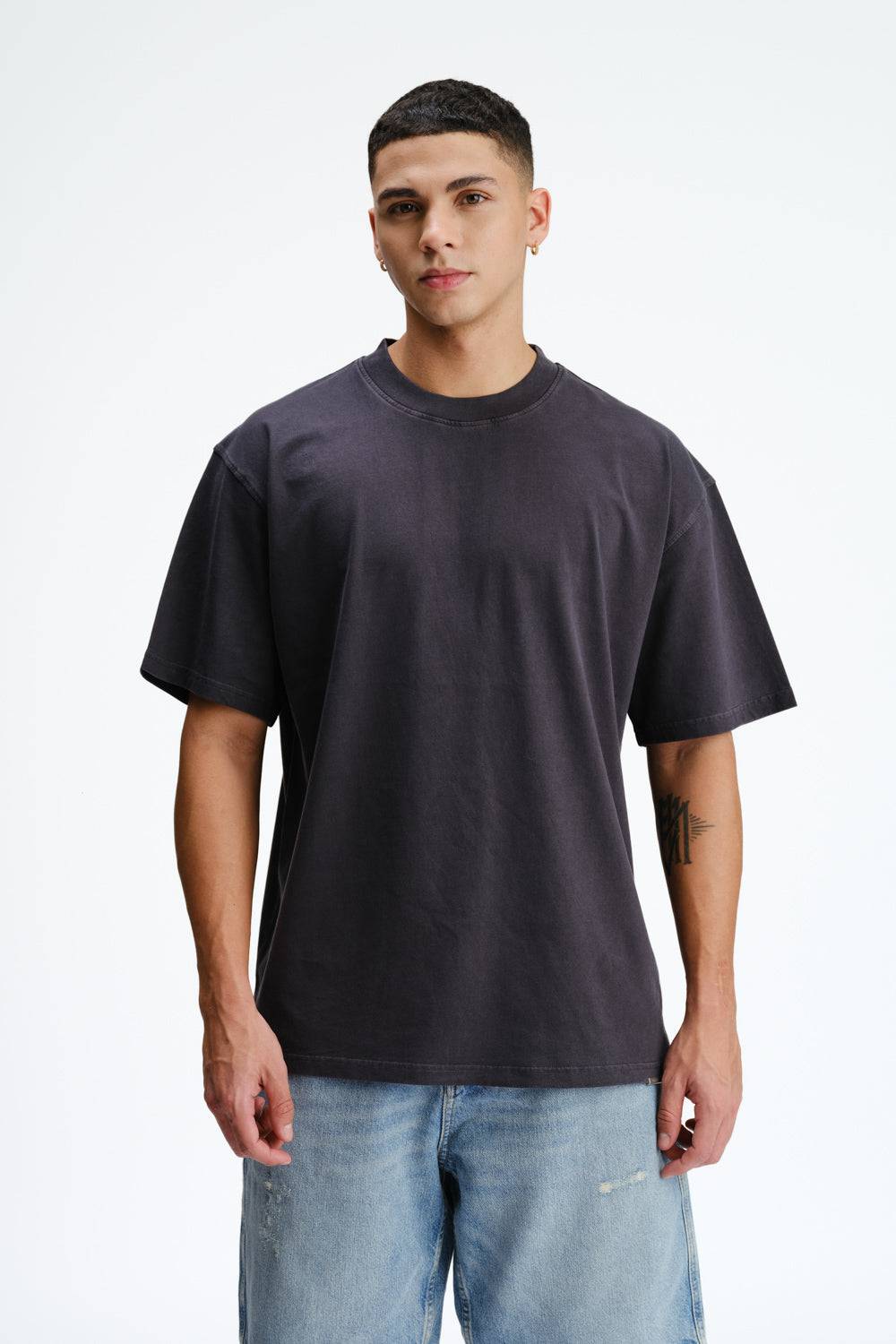 Stone Grey Heavyweight Faded T-shirt - Image 4