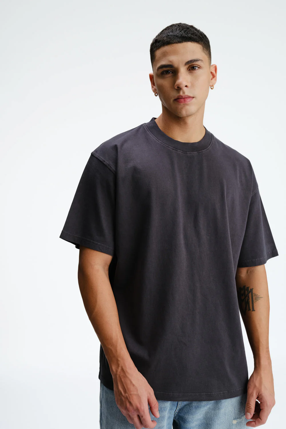 Stone Grey Heavyweight Faded T-shirt - Image 5