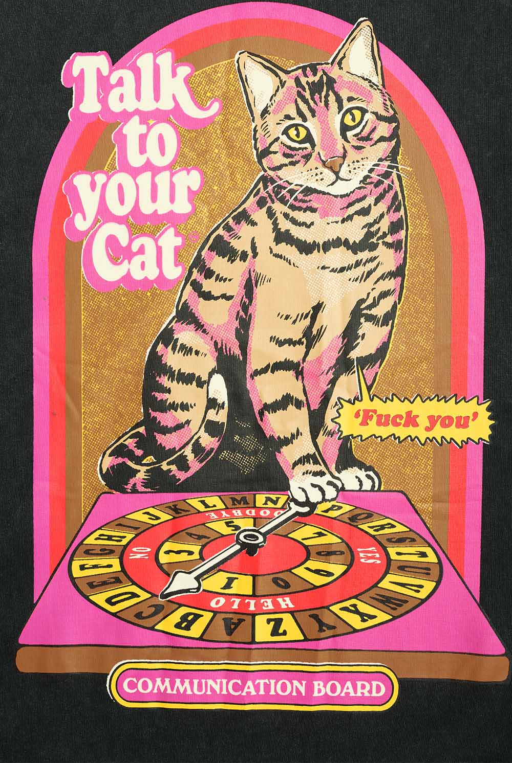 Talk To Your Cat Faded Black Oversized T-Shirt - Image 3