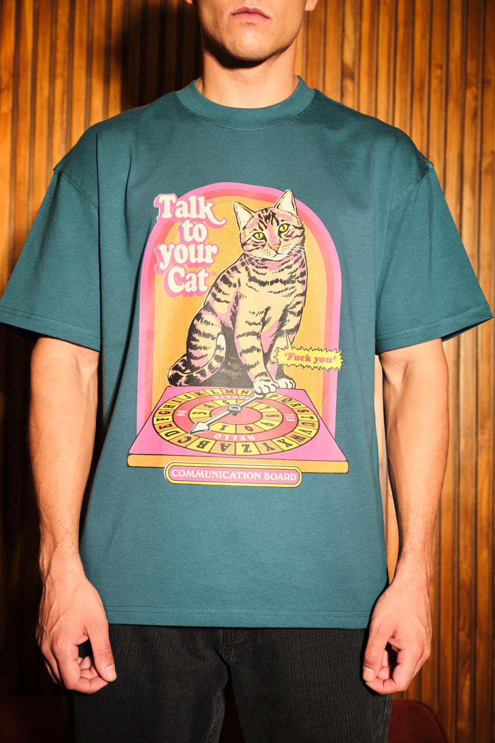 Talk To Your Cat Green Oversized T-Shirt - Image 5