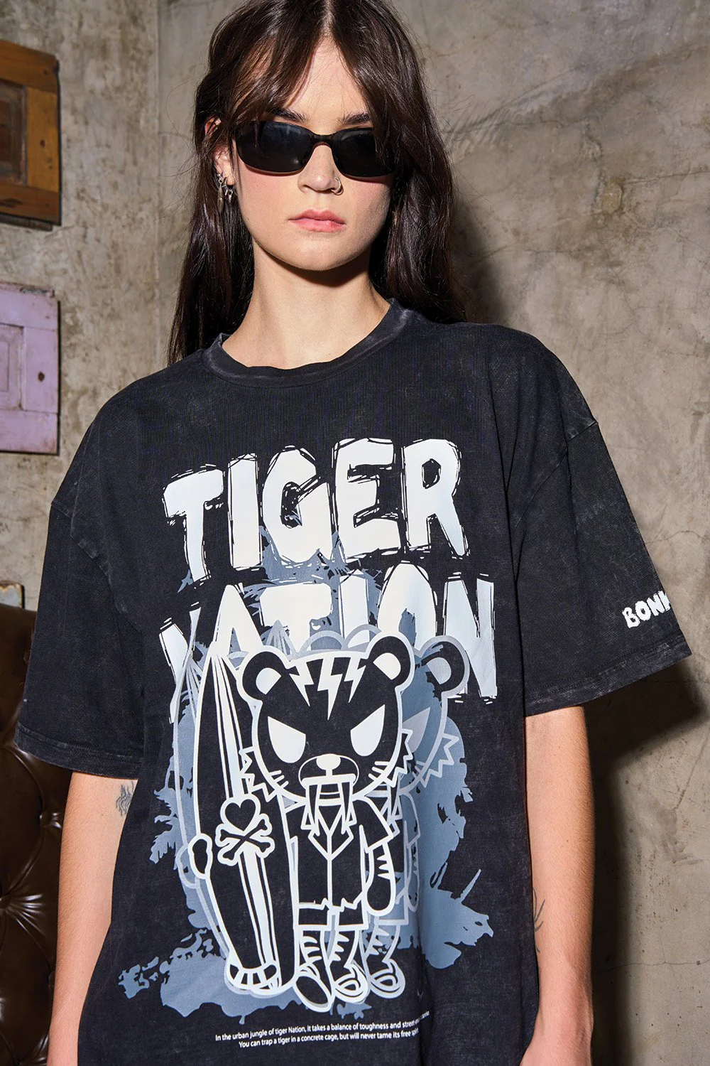 Tiger Nation Faded Oversized T-shirt - Image 4
