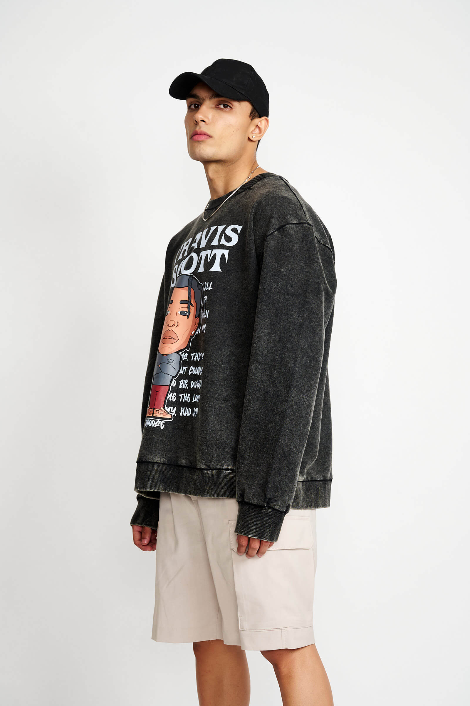 Travis Scott Faded Effect Heavyweight Sweatshirt - Image 4
