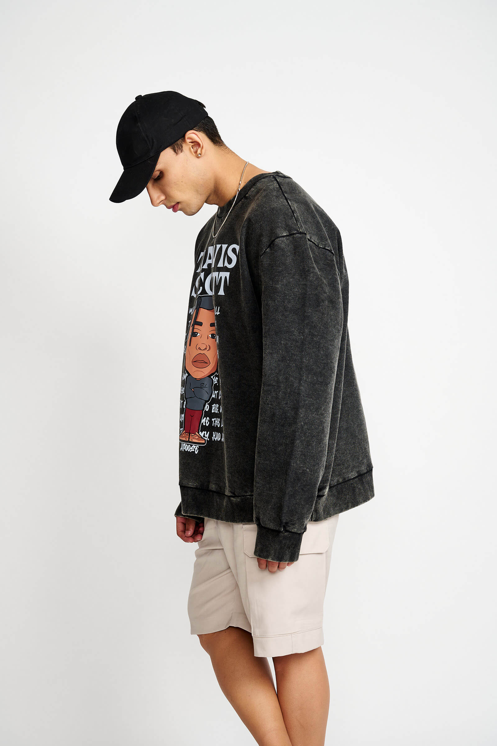 Travis Scott Faded Effect Heavyweight Sweatshirt - Image 5