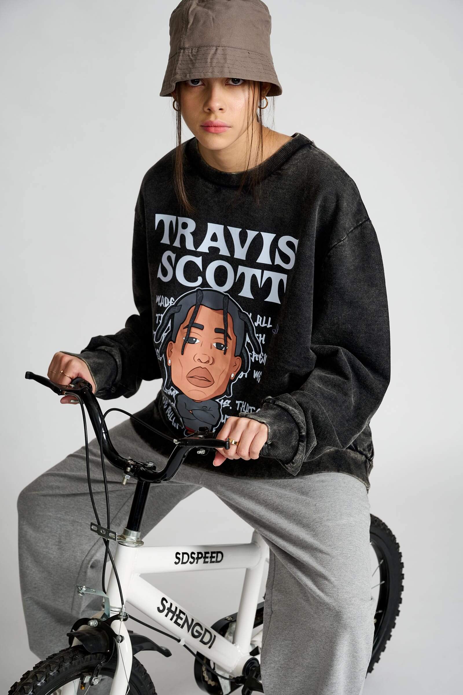 Travis Scott Faded Effect Heavyweight Sweatshirt - Image 3