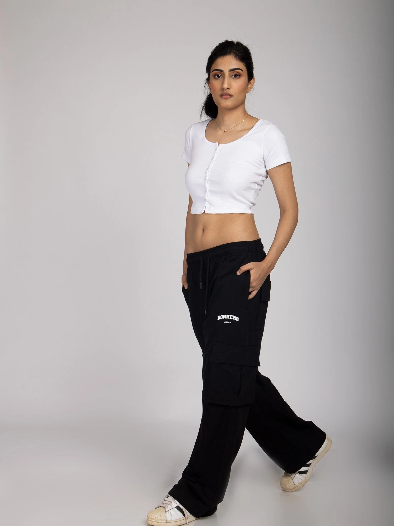 White Button Up Crop Top - Image 8