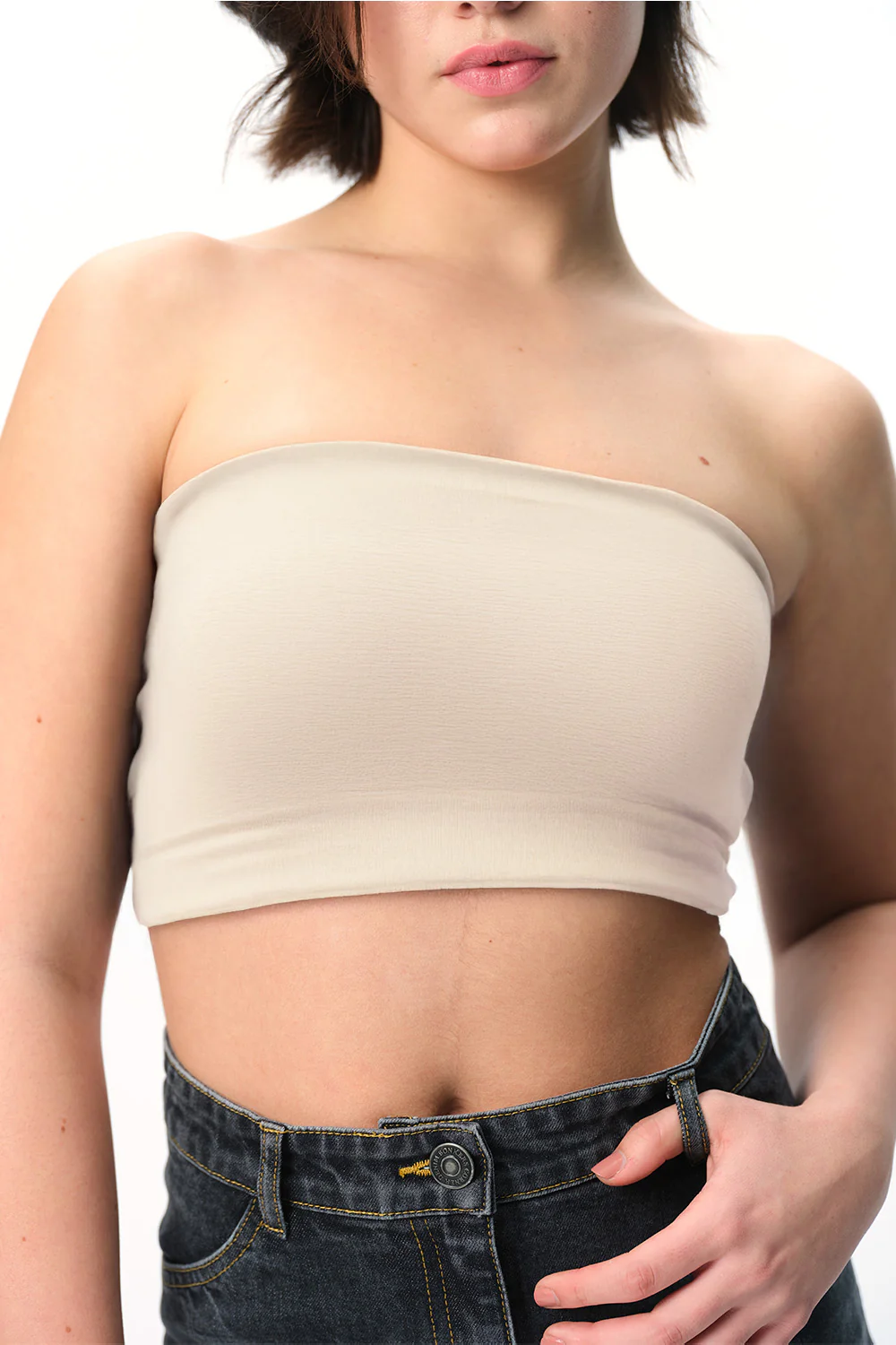 White Crop Tube Top - Image 2