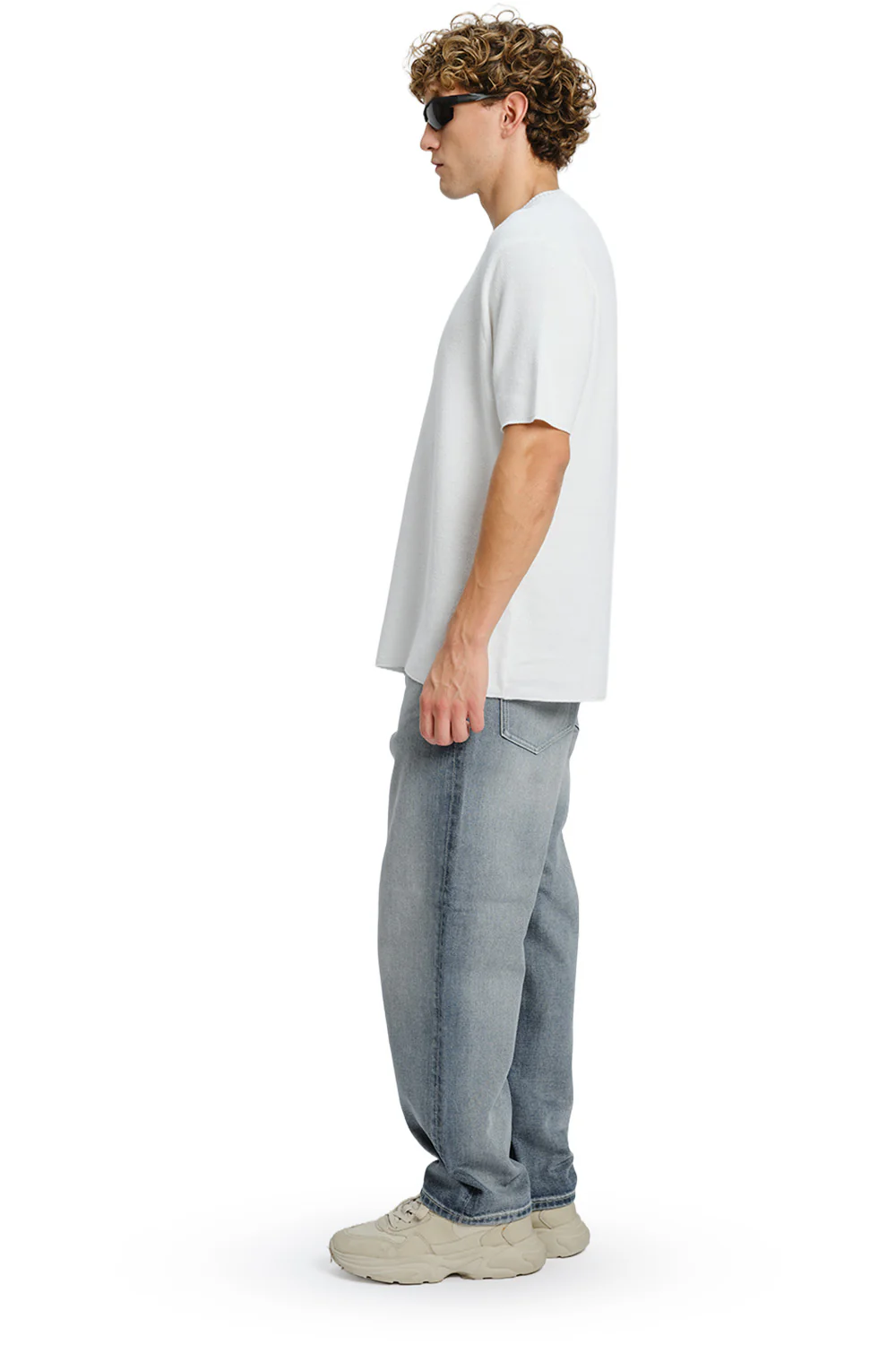 White Relaxed Fit Knit T-shirt - Image 5