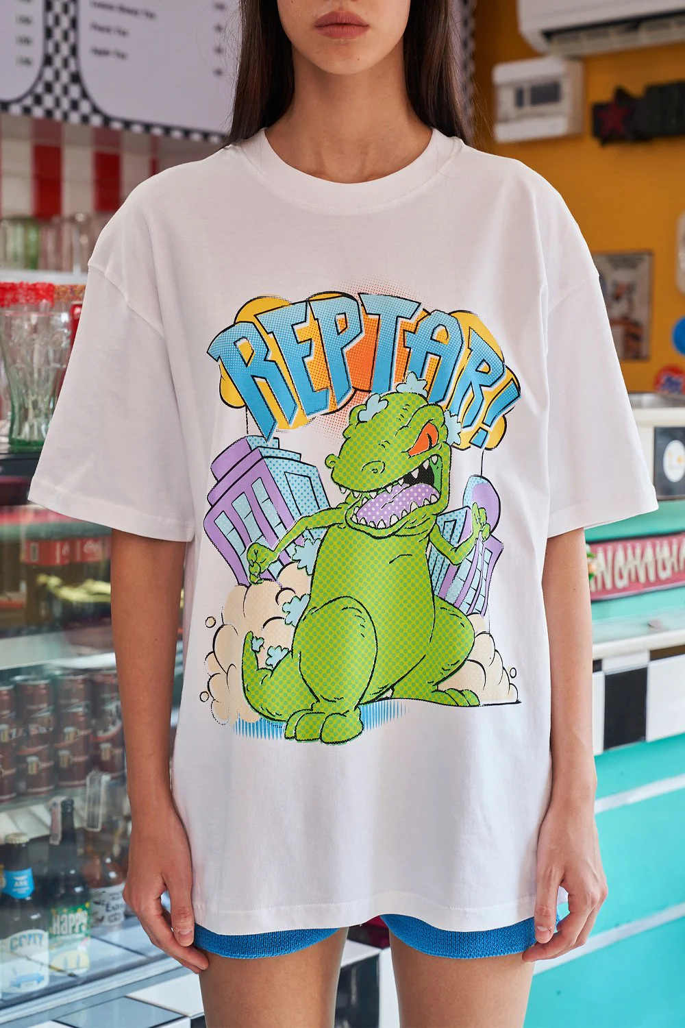 White Reptar Oversized T-Shirt - Image 5