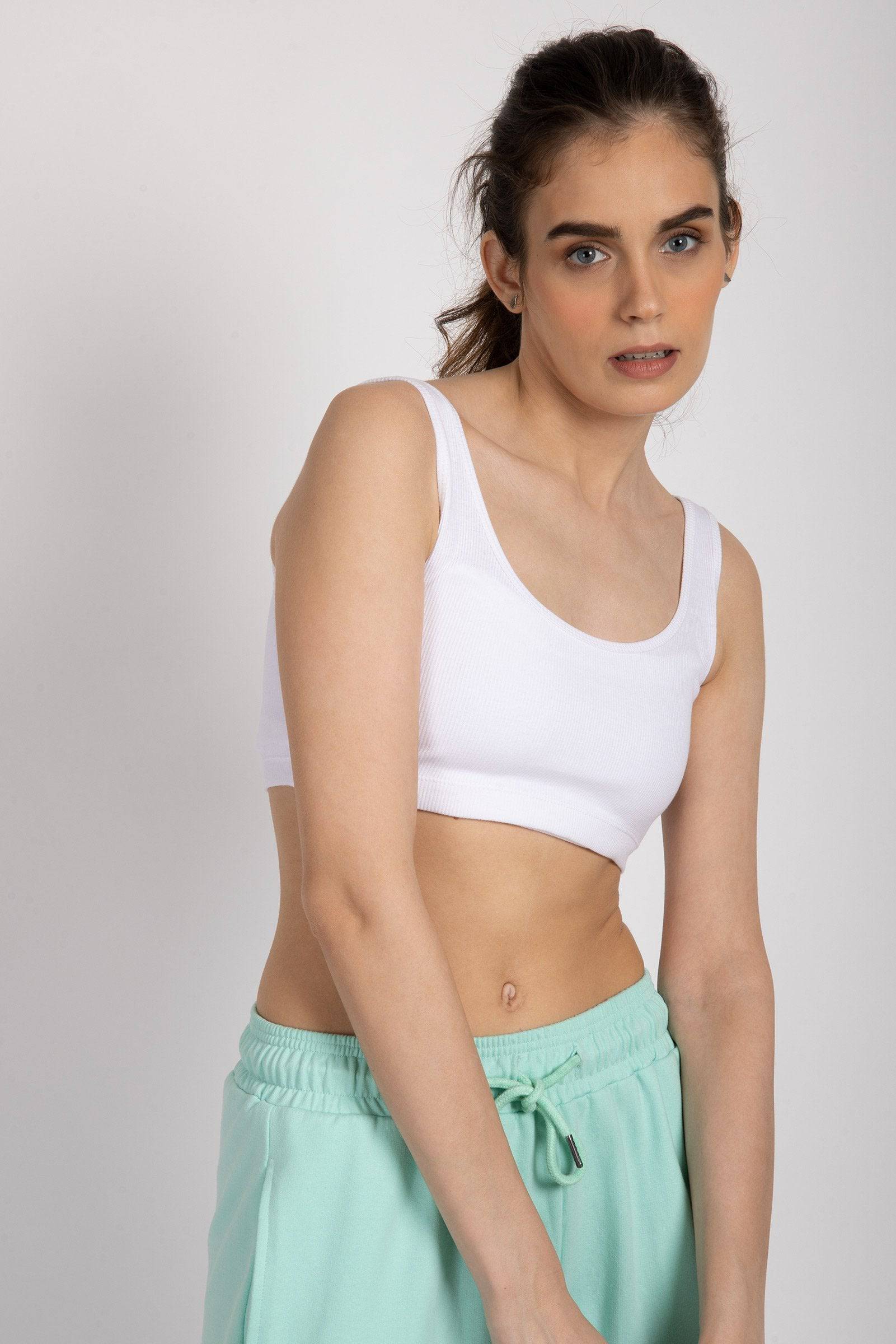 White Ribbed Vest Tank - Image 2