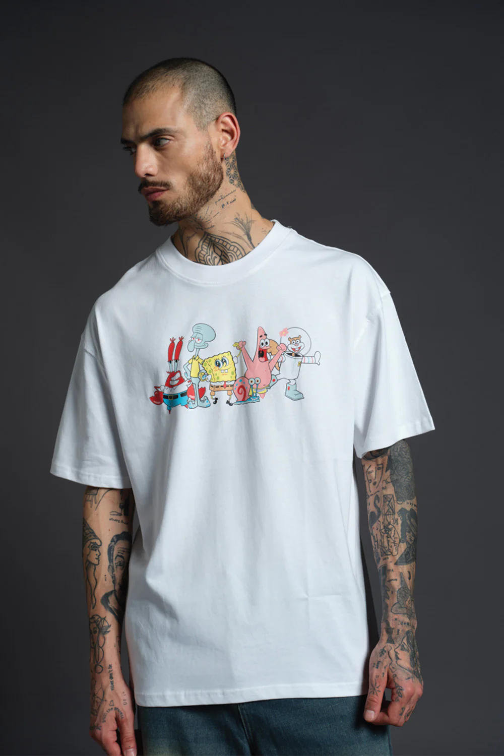 White Spongebob Be The Change T-shirt