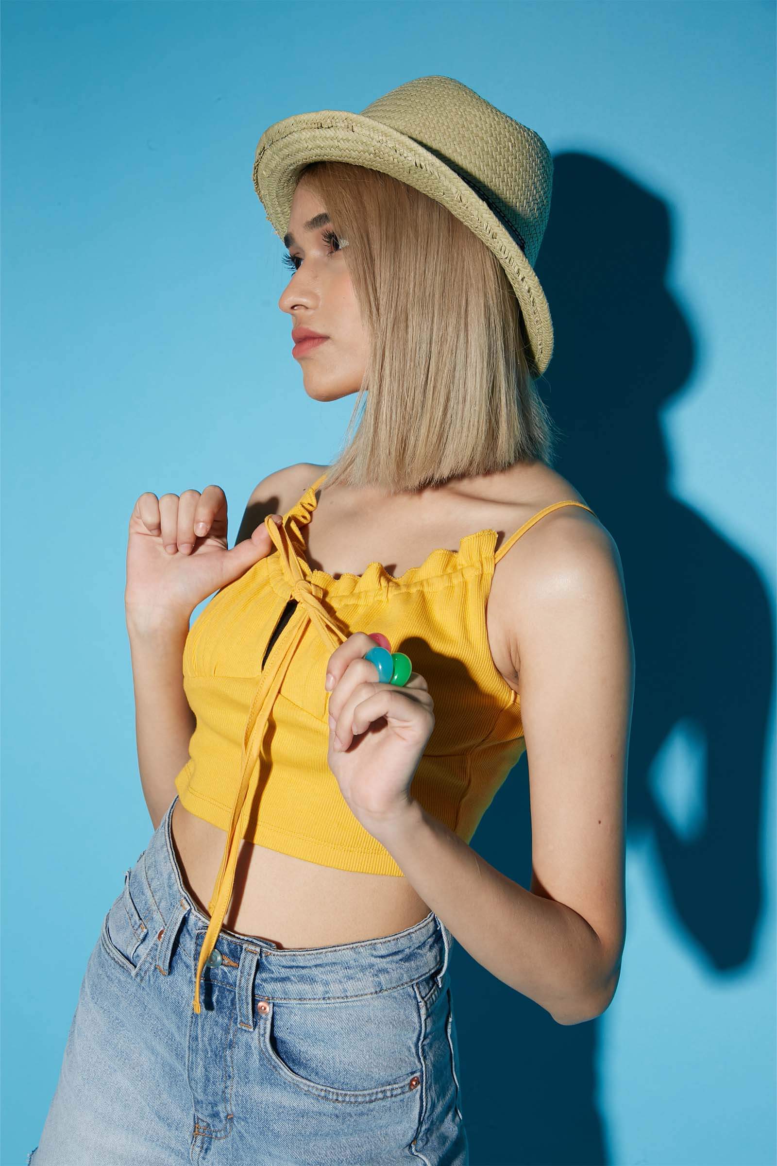 Yellow Frill Crop Top - Image 5