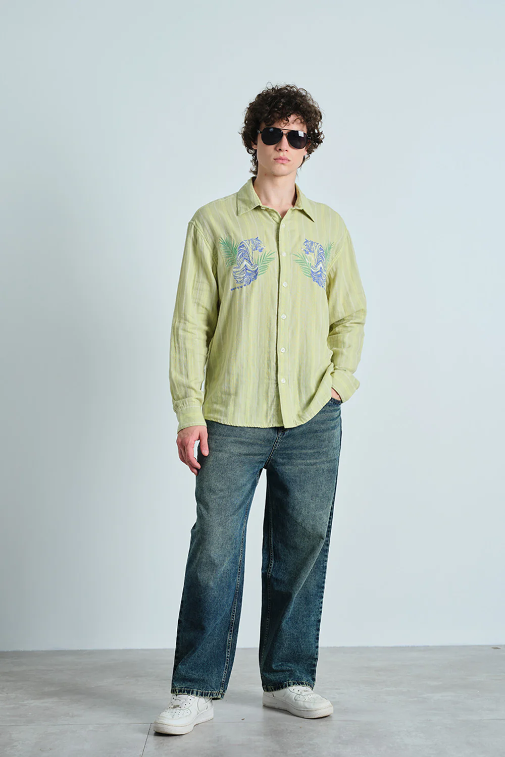 Yellow Tropic Stripe Shirt - Image 2