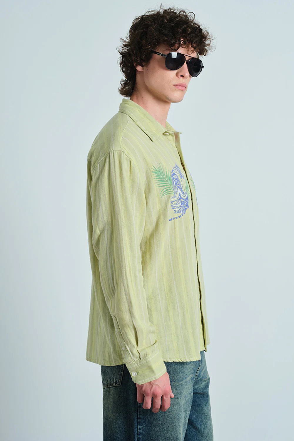 Yellow Tropic Stripe Shirt - Image 5