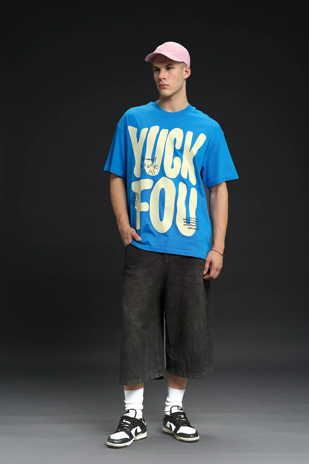 Yuck Fou Blue Oversized T-shirt - Image 2