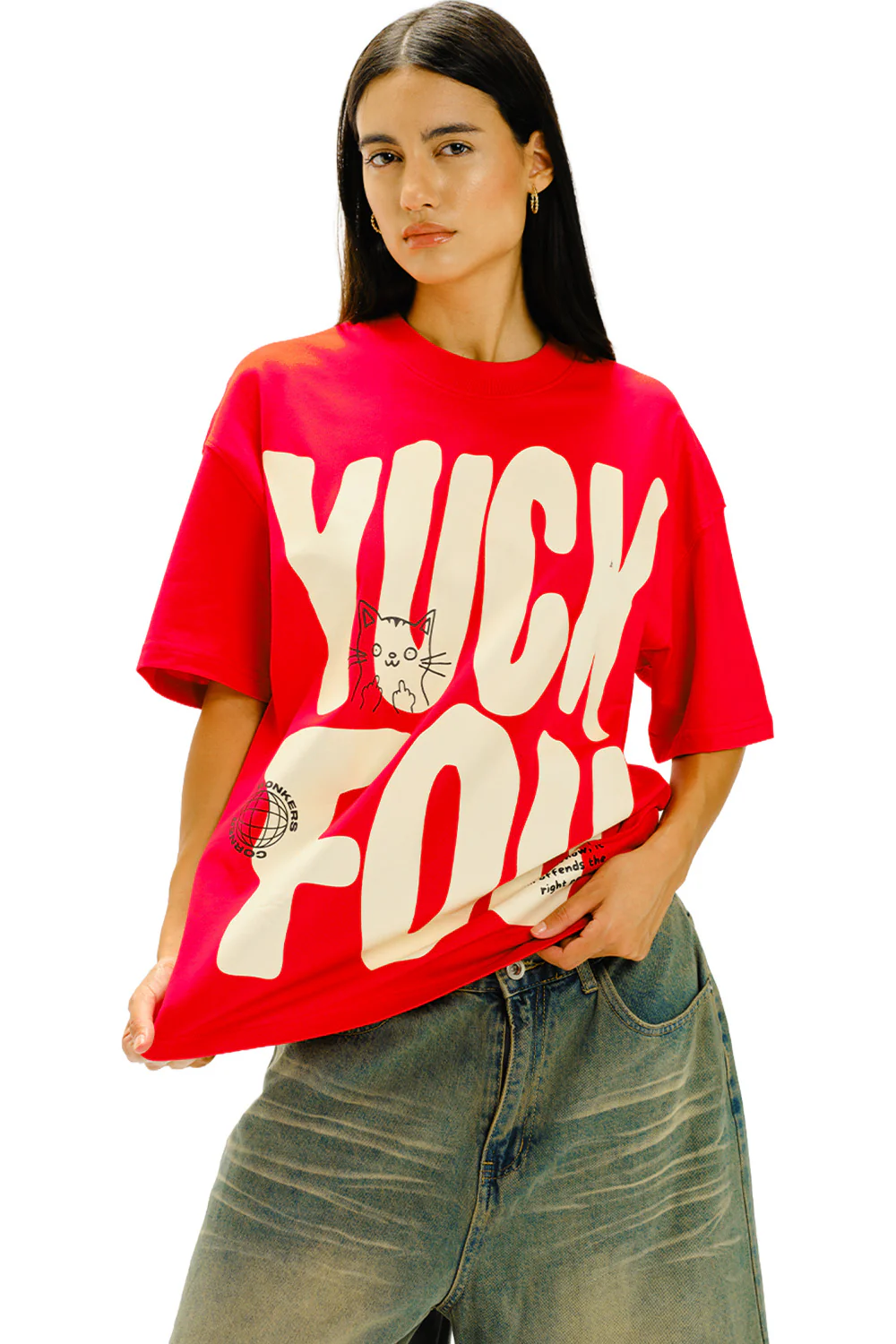Yuck Fou Red Oversized T-shirt - Image 2